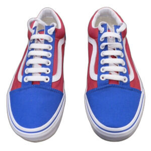 Vans Red White Blue Sneakers Shoes Unisex Men's Size 6.5 Women's 8